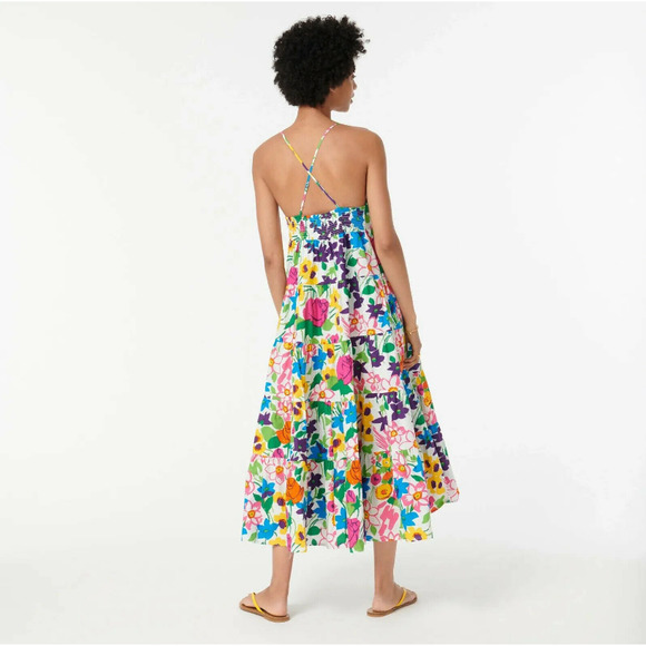 J. Crew Cotton-Poplin Button Up Dress in Vibrant Garden - Picture 3 of 12